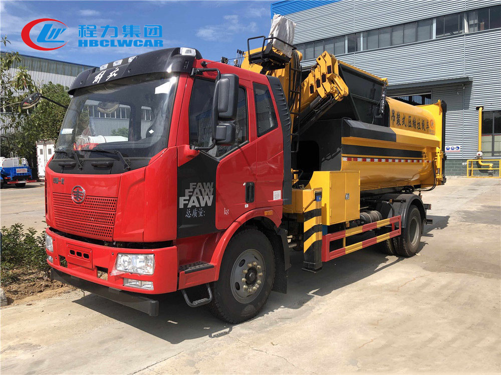 解放J6L 12方吊裝壓縮垃圾車